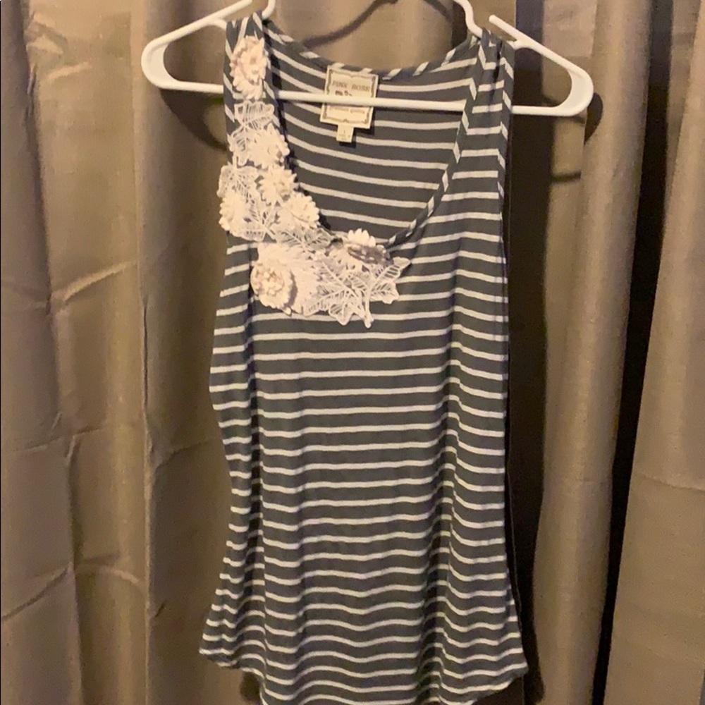 Racer Back grey stripped tank
